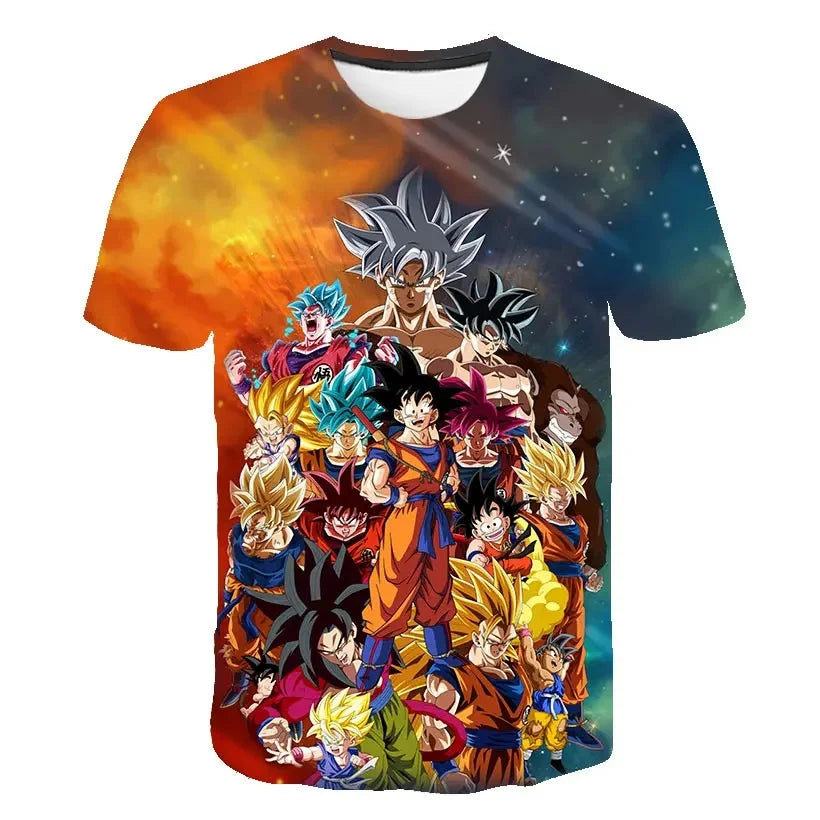 Herre-T-shirts Dragon Ball Z-T-shirt Drengetøj Børnetøj Sommer T-shirts med korte ærmer Børnetøj med tegneseriefigurer T-shirts til baby-drenge