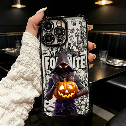 Funda de teléfono FortniteS popular con acabado metalizado para iPhone 17 17e 16e 16 15 14 13 12 11 Pro Max X XR XSMax 7 8 Mini Air Plus anticaídas