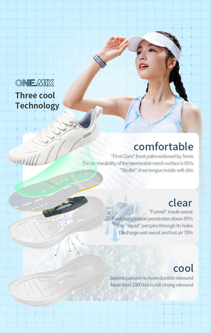 ONEMIX Sneakers da donna, scarpe da corsa traspiranti nere per donna, di marca, spedizione gratuita, scarpe sportive rosa alla moda con ammortizzazione