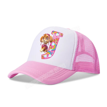 Paw Patrols Baseball Cap Skye Cartoon Anime A-Z Letters Printed Girls Headwear Summer Athleisure Adjustable Fashion Hats Gift