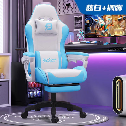 Gaming Chair for Ergonomic Desk Racing Office Adjustable High Back Game Swivel Leather Chair with Lumbar Support and Headrest