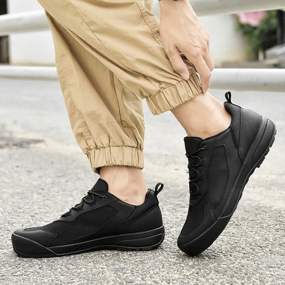 Leisure Walk Men Casual Shoes Fashion Genuine Leather Sneakers Outdoor Male Sports Shoes Non-Slip Walking Shoes Trekking Footwear
