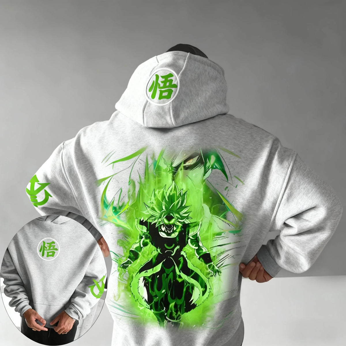 Camisola com capuz estampada com o Broli do anime Dragon Ball - Outono/Inverno - Nova coleção para homem e mulher - Estilo casual e folgado - Harajuku - Tamanhos grandes - Camisola para pais e filhos