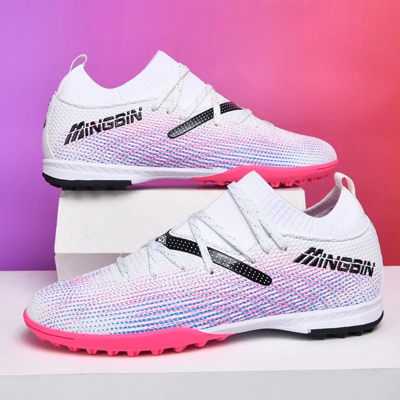 Men's Turf Soccer Shoes Cleats Professional Football Boots Breathable Mesh Youth Soccer Anti-Skid Male Sneakers Society Chuteira