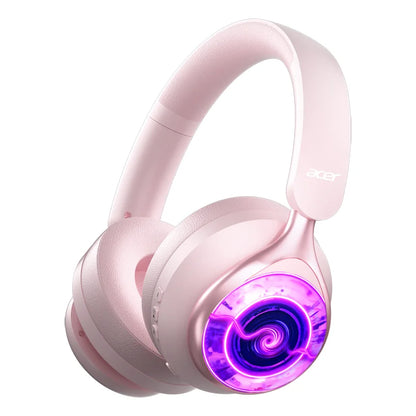 Acer OHR712 Casques Sans Fil Bluetooth 6.0 Pliables Over-Ear avec Effets Lumineux Sympa, Son Stéréo pour Voyage, Maison et Bureau