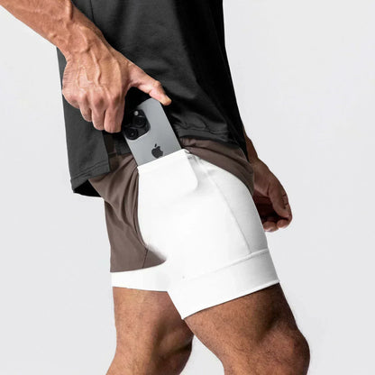 Dragon Ball Men's Shorts Double Layer 2-in-1 Shorts Vegeta Japan Anime Summer Autumn Quick-Drying Fake Two-piece Sports Shorts