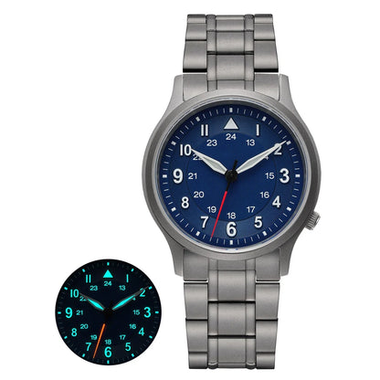 BERNY Titanium Watches for Men Classic Men's Field Watch Easy Read Outdoor Quartz Wristwatch Super Luminous Sapphire 5ATM