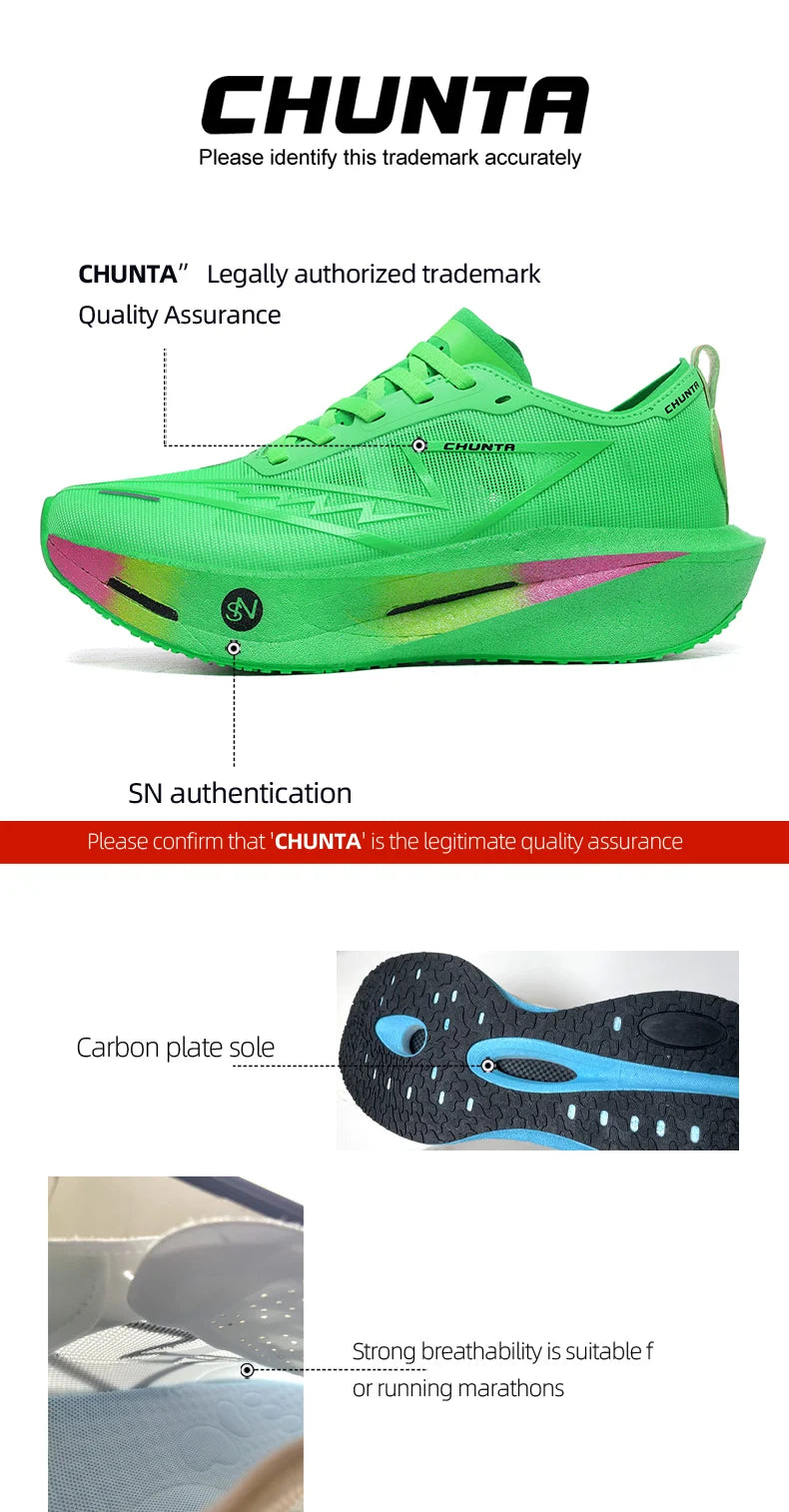 Men Running Shoes Carbon Board Marathon Speciality Sports Breathable Lightweight Women's Comfortable Athletic Chunta Sneakers