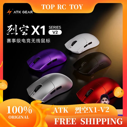 Mouse gaming wireless ATK X1 V2 Ultimate 2.0 Paw3950 Ultra, 54g, ușor, 750ips, latență redusă 0.163ms, 650ips, accesoriu nou, cadou
