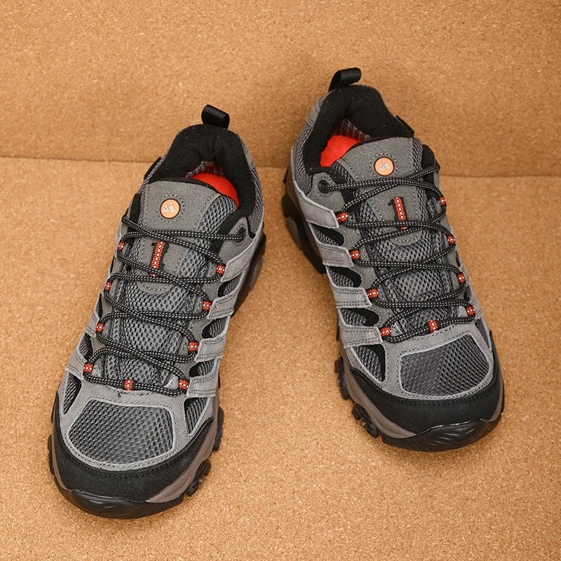 HIKEUP: Zapatillas de senderismo para hombre, de diseño, para escalada y trekking, de cuero, para deportes al aire libre, trabajo y carrera.