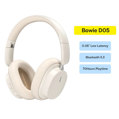 Baseus Wireless Bluetooth 5.3 Over-Ear Headphones – HiFi 40mm Driver, 70H Playtime Foldable Headset with Spatial Audio