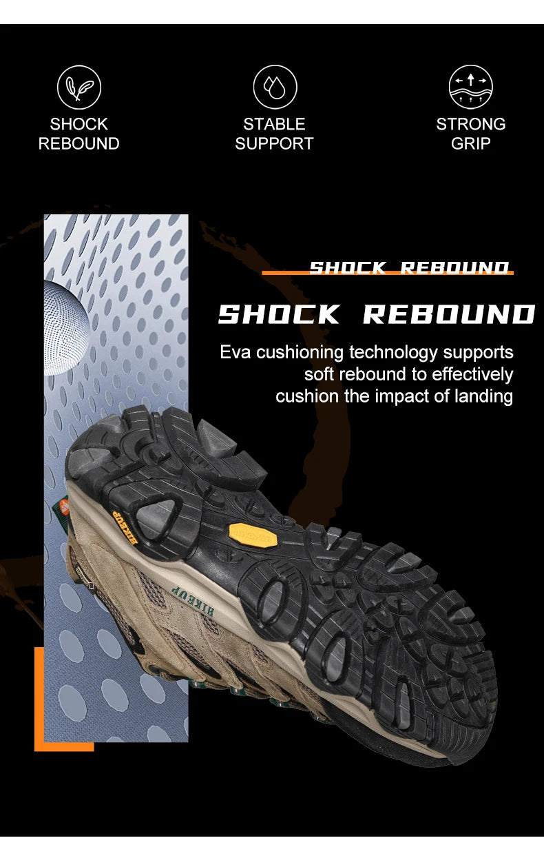 HIKEUP: Zapatillas de senderismo para hombre, de diseño, para escalada y trekking, de cuero, para deportes al aire libre, trabajo y carrera.