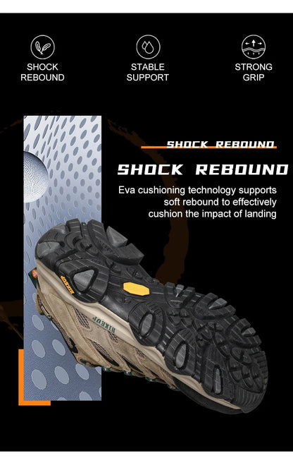 HIKEUP: Zapatillas de senderismo para hombre, de diseño, para escalada y trekking, de cuero, para deportes al aire libre, trabajo y carrera.