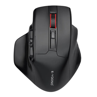 E-YOOSO X-31 USB 2.4G bezdrátová herní velká myš pro velké ruce PAW3212 4800 DPI 5 tlačítek pro hráče, počítač, notebook a PC