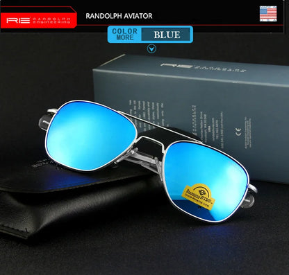 RE Sunglasses Man American Army Military Aviation Pilot Sun Glasses Glass Lens Woman Luxury Brand Vintage Metal Titanium Frame