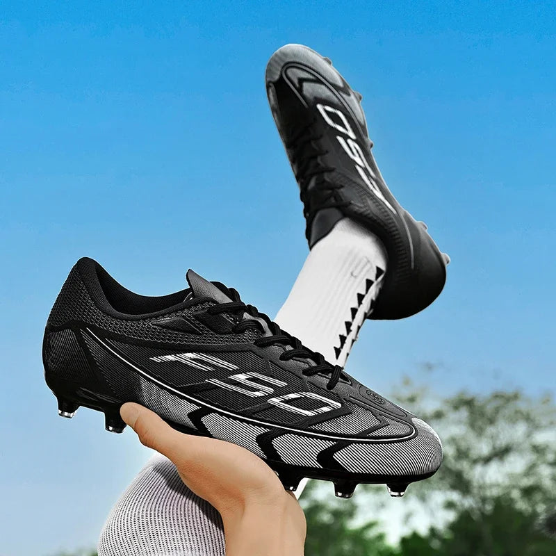 Chaussures de football FG/TF populaires, crampons de football unisexes à tige basse, baskets de football pour terrain, crampons d'entraînement rapides, crampons antidérapants à pointes longues