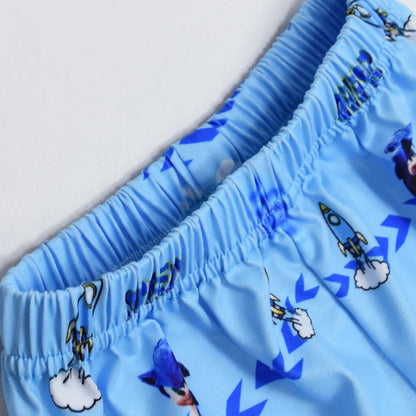 Sonic New Spring Autumn Children's Pajamas Boys and Girls Cartoon Long Sleeve Clothes Toddler Cotton Pajama Set Hedgehog Gift