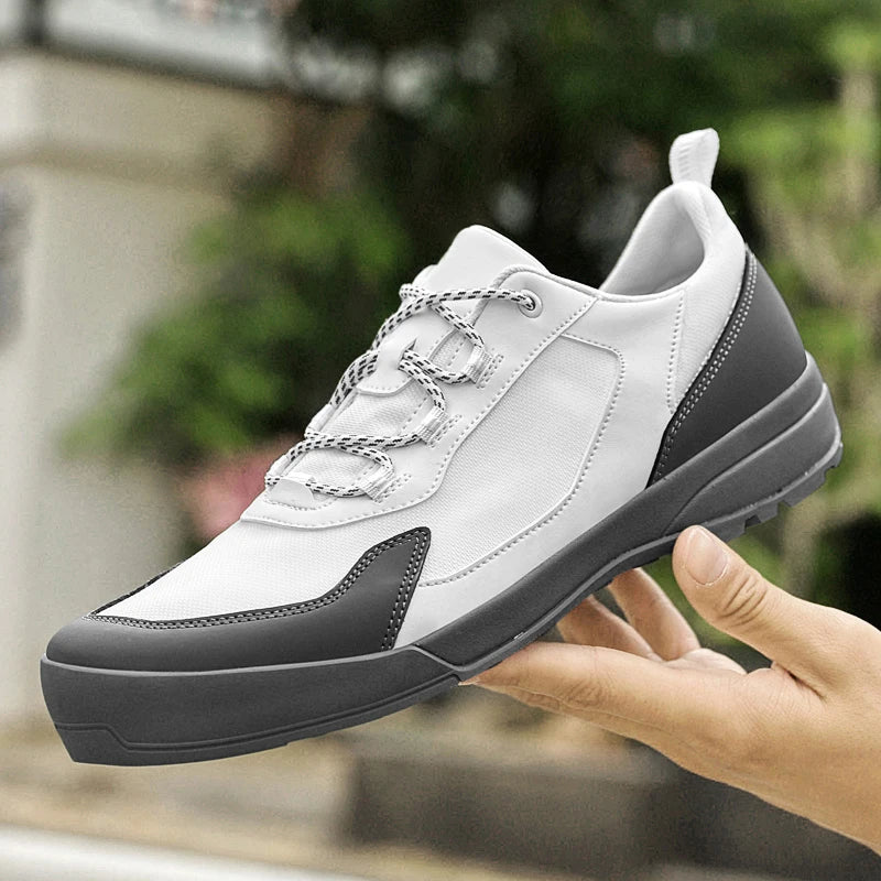 Leisure Walk Men Casual Shoes Fashion Genuine Leather Sneakers Outdoor Male Sports Shoes Non-Slip Walking Shoes Trekking Footwear