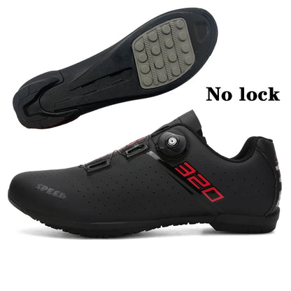 Scarpe da ciclismo professionali con suola in gomma, fibbia a bottone, scarpe da MTB da donna senza chiusura, scarpe da ciclismo indoor da uomo, scarpe da ciclismo cross-country