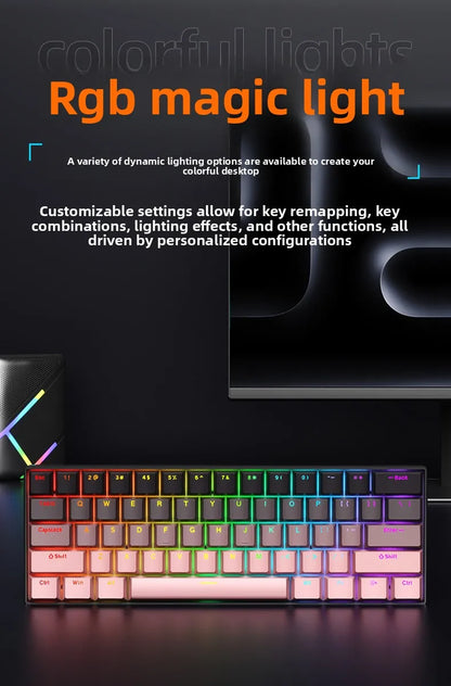 Keyboard Bluetooth Wireless Mechanical keyboards rgb Gamer teclado para tablet mecanico 60% ipad Backlit Mini usb key board