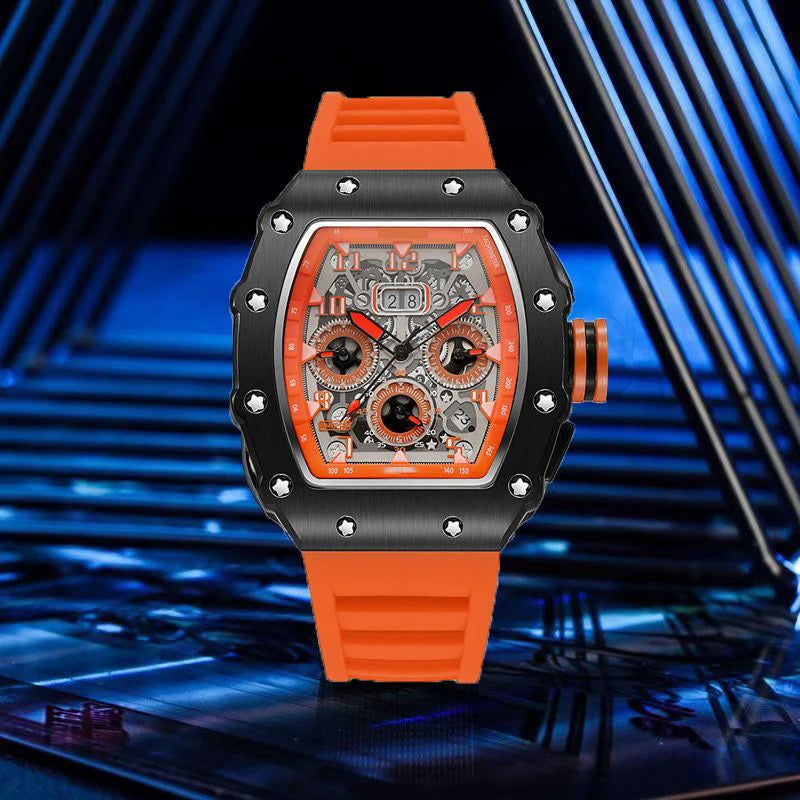 Luxury Men’s Quartz Wristwatch Hollow Design Trend None Machine Automatic Quartz Hollow Luminous Waterproof Men's Watch for Man