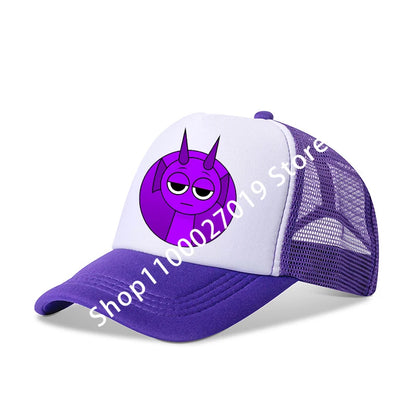 Sprunkis Boys Girls Child Cartoon Baseball Caps Kids Hip Hop Breathable Mesh Hat Cute Anime Sunbonnet Shade Caps Birthday Gifts