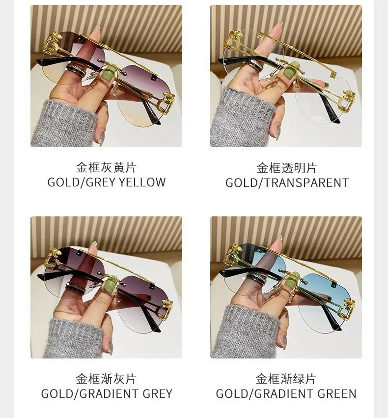 Keret nélküli női napszemüveg, luxus, designer, vintage, UV400, férfi napszemüveg, Lunette, Shades De Soleil, Femme, Gafas De Sol, Mujer, Lentes