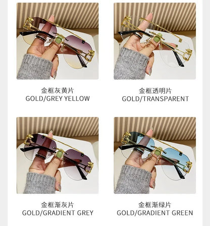 Keret nélküli női napszemüveg, luxus, designer, vintage, UV400, férfi napszemüveg, Lunette, Shades De Soleil, Femme, Gafas De Sol, Mujer, Lentes