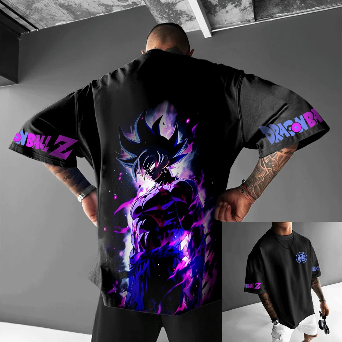 T-shirt de algodão de manga curta com estampado de Dragon Ball Z – Son Goku e Vegeta – Roupa para homem e mulher – Estilo Harajuku, Y2K, vintage, verão, streetwear