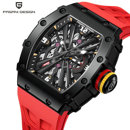 PAGANI DESIGN 42 MM Herren-Skelett-Quarzuhr Japan VH65 Saphirglas Edelstahl 50M wasserdicht Armbanduhren PD1738 Neu