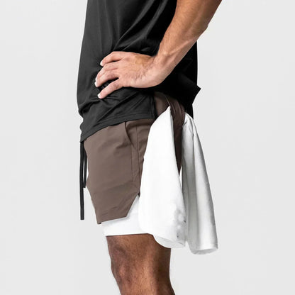 Dragon Ball Men's Shorts Double Layer 2-in-1 Shorts Vegeta Japan Anime Summer Autumn Quick-Drying Fake Two-piece Sports Shorts