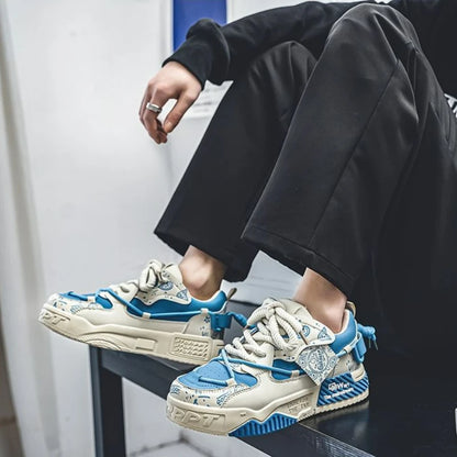 Módní skate boty, pánské tenisky, pánské prodyšné běžecké boty, outdoorové síťované volnočasové boty, pánské šněrovací vulkanizované boty, Zapatillas