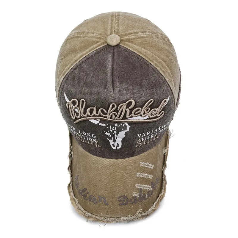 Neue coole Herren-Baseballcap aus gewaschener Baumwolle im Retro-Stil für alle Jahreszeiten – Outdoor-Sportkappe für Herren als Accessoire
