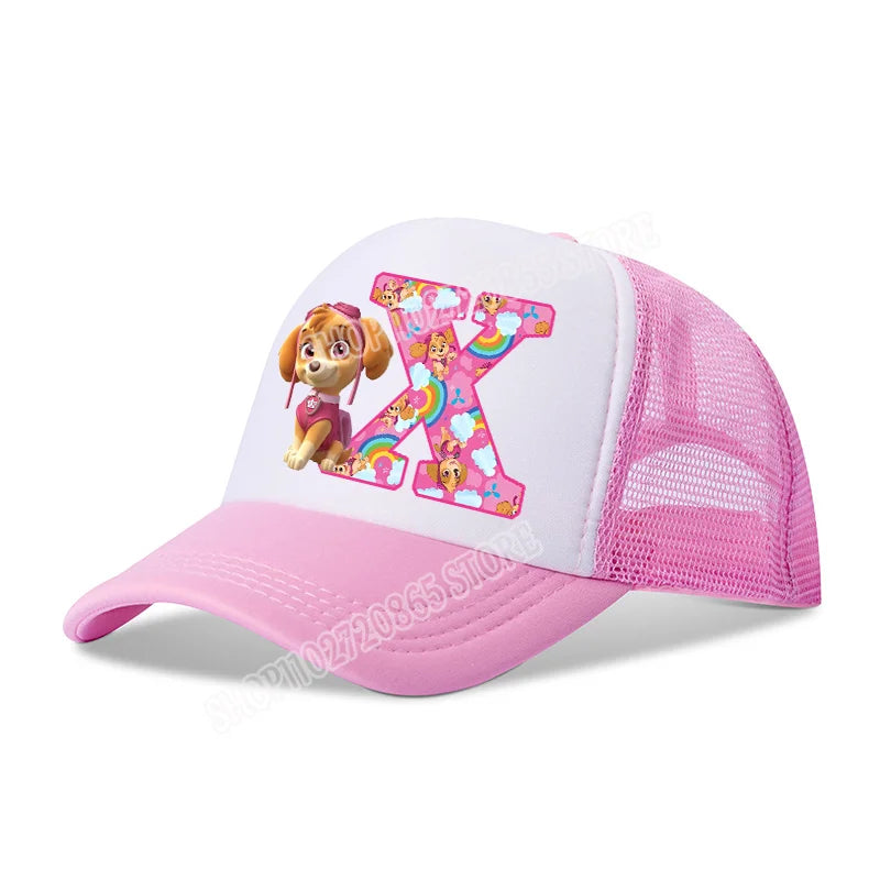 Paw Patrols Baseball Cap Skye Cartoon Anime A-Z Letters Printed Girls Headwear Summer Athleisure Adjustable Fashion Hats Gift