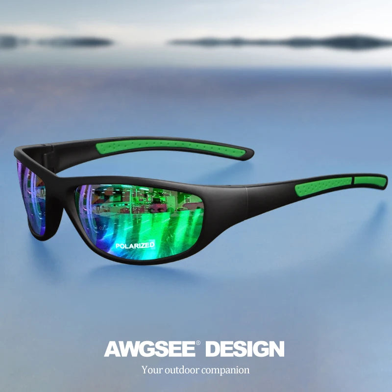 Fashion Polarized Wrap-Around Sports Sunglasses - Luxury Design Soft Temples,Purple/Blue/Red Lenses for Fishing,Hiking,Travel