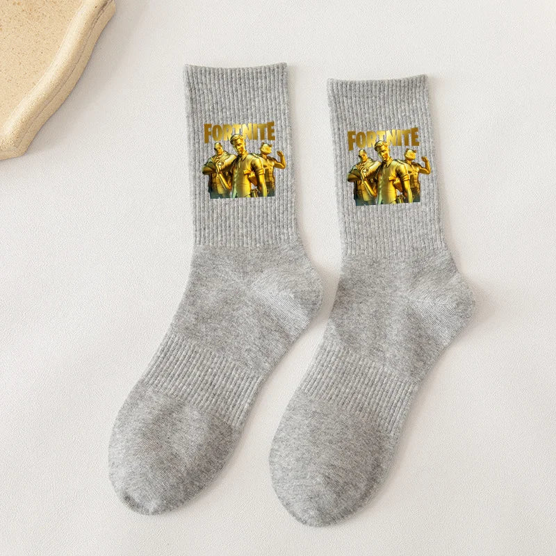 Fortnite Socks Cartoon Game Character Long Socks for Kids and Students in Spring and Autumn Solid Color Cotton Socks Birthday Gifts