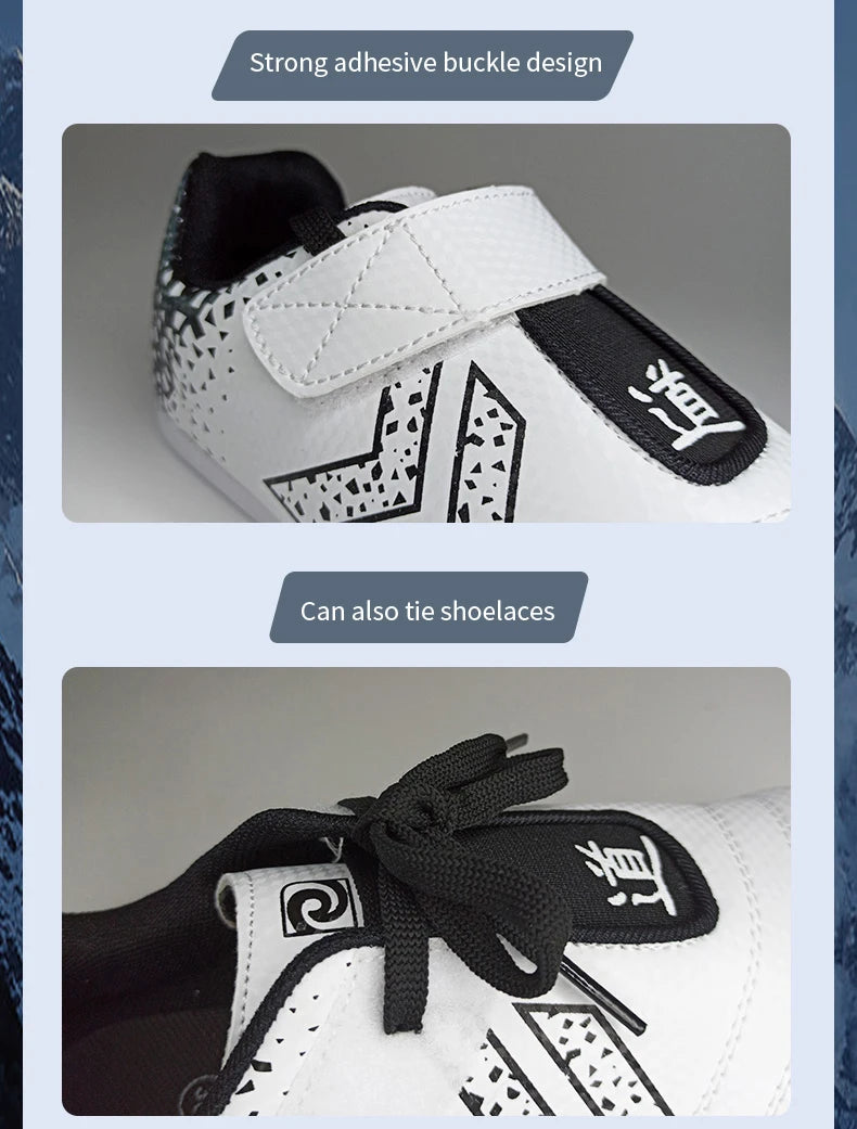 Zapatillas de taekwondo transpirables y resistentes al desgaste, para kickboxing y kung fu. Zapatillas profesionales de taekwondo y artes marciales, para niños y adultos.