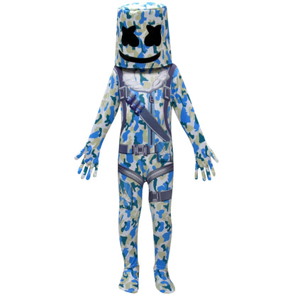 ❤★❤Fatos macacão DJ guerrilla warfare para crianças, roupa de cosplay de palhaço, fato de Halloween, Natal, festa temática, jogo, cosplay Fortnites Co★♥★