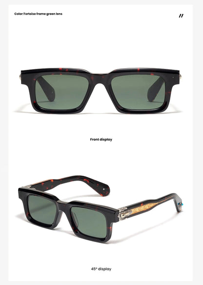 JMM BELVEDERE Vintage Square Retro Sun glasses for man Fashion Women sunglasses 2025 3D Carving and Gemstone Design sunglass man