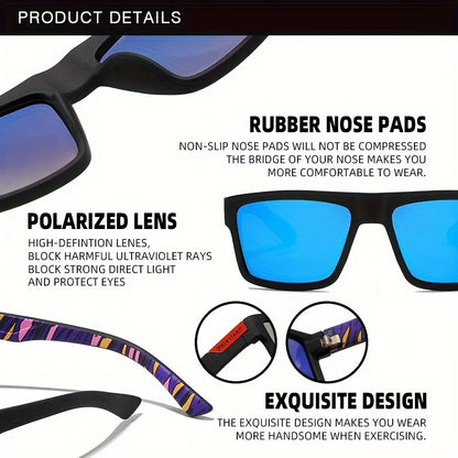 Fashion Polarized Sunglasses For Men And Women Luxury Driving Fishing Trip Vintage Square Sunglasses For Men UV400 Glasses