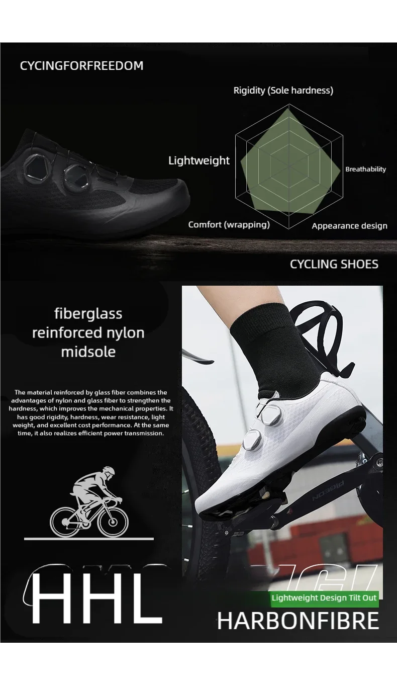Speed Cycling Sneaker Herre-cykelsko til landevejscykling med klamper SPD-sko Cykelsko til flade pedaler Herre-cykelsko til udendørs brug Hvid