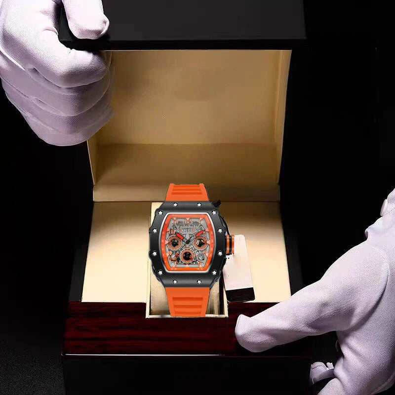 Luxury Men’s Quartz Wristwatch Hollow Design Trend None Machine Automatic Quartz Hollow Luminous Waterproof Men's Watch for Man