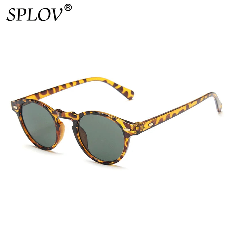 Small Round Sunglasses Men Women Vintage Brand Black Leopard Green TransGrey Shades AntiBlue Light Glasses Trendy Clear Eyewear