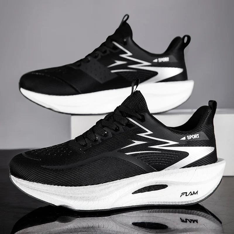 Men Running Shoes Marathon Sports Air Cushion Carbon Board Breathable Lightweight Comfortable Women Outdoor Athletic Sneakers