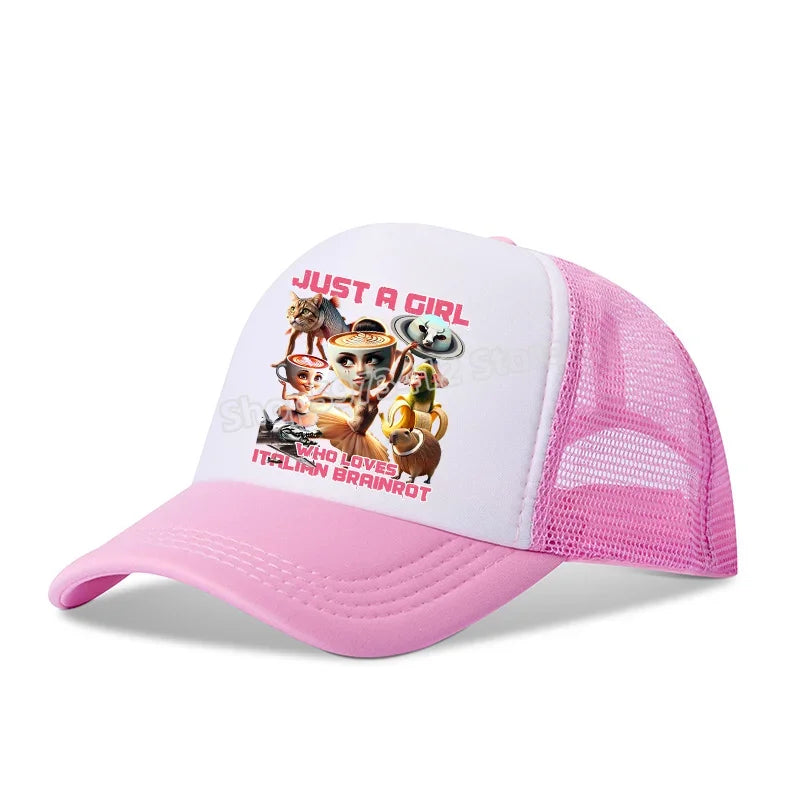 Italian Brainrot Baseball Caps Funny Anime Printed Tung Tungtung Sahur Sunny Hats Summer Adjustable Famliy Headdress Cap Gifts