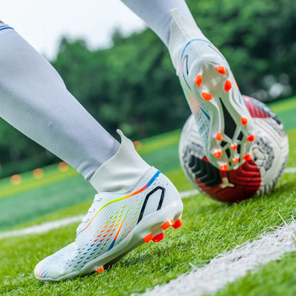 Herren-Fußballschuhe Herren-Rasen-Fußballschuhe, atmungsaktiv, weich, Outdoor-Fußballschuhe, Stollen, lange Spikes, bequeme Trainings- und Sportschuhe für Herren
