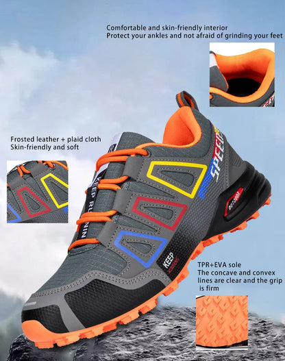 Men's Hiking Shoes Outdoor Sports Lace-Up Hiking Shoes Women's Hiking Sports Non-slip Hunting Tactical Sports Shoes