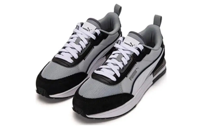 Baskets Puma R22 Quarry Gris Blanc Noir 383462-14