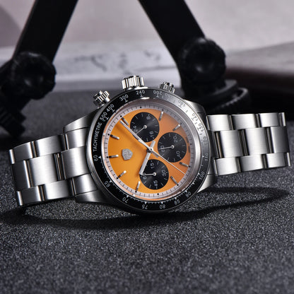 montre pour homme RollsTimi – Chronographe à quartz de luxe, verre saphir avec traitement antireflet, étanche, lumineuse – Idée cadeau pour homme