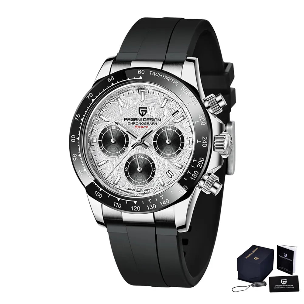 Novo Original PAGANI DESIGN PD-1664 Relógio de Pulso de Luxo para Homem, Movimento de Quartzo Japonês VK63, Safira, Cronógrafo Resistente à Água, Dourado